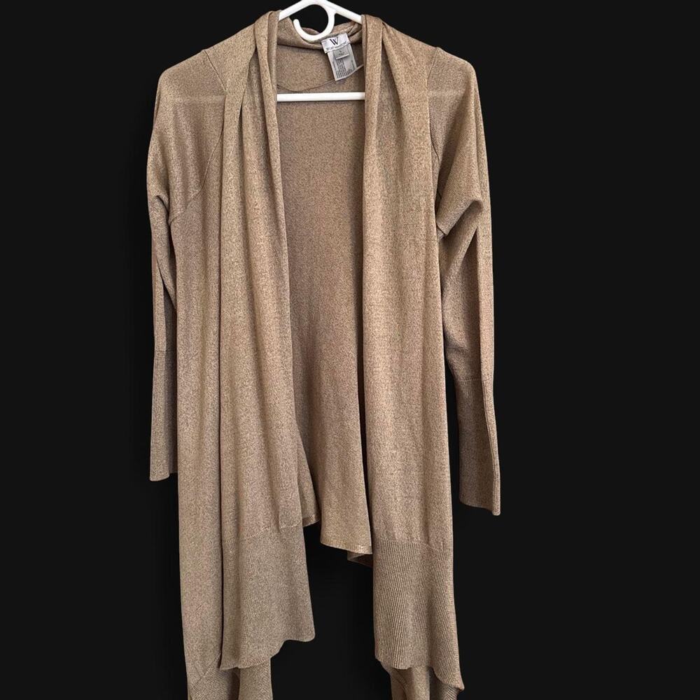 Worthington tan cream long cardigan